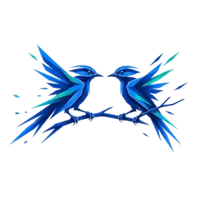 Twee vogels die met elkaar overleggen