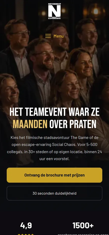 Schermbeeld van dezelfde uitvoering op een telefoon